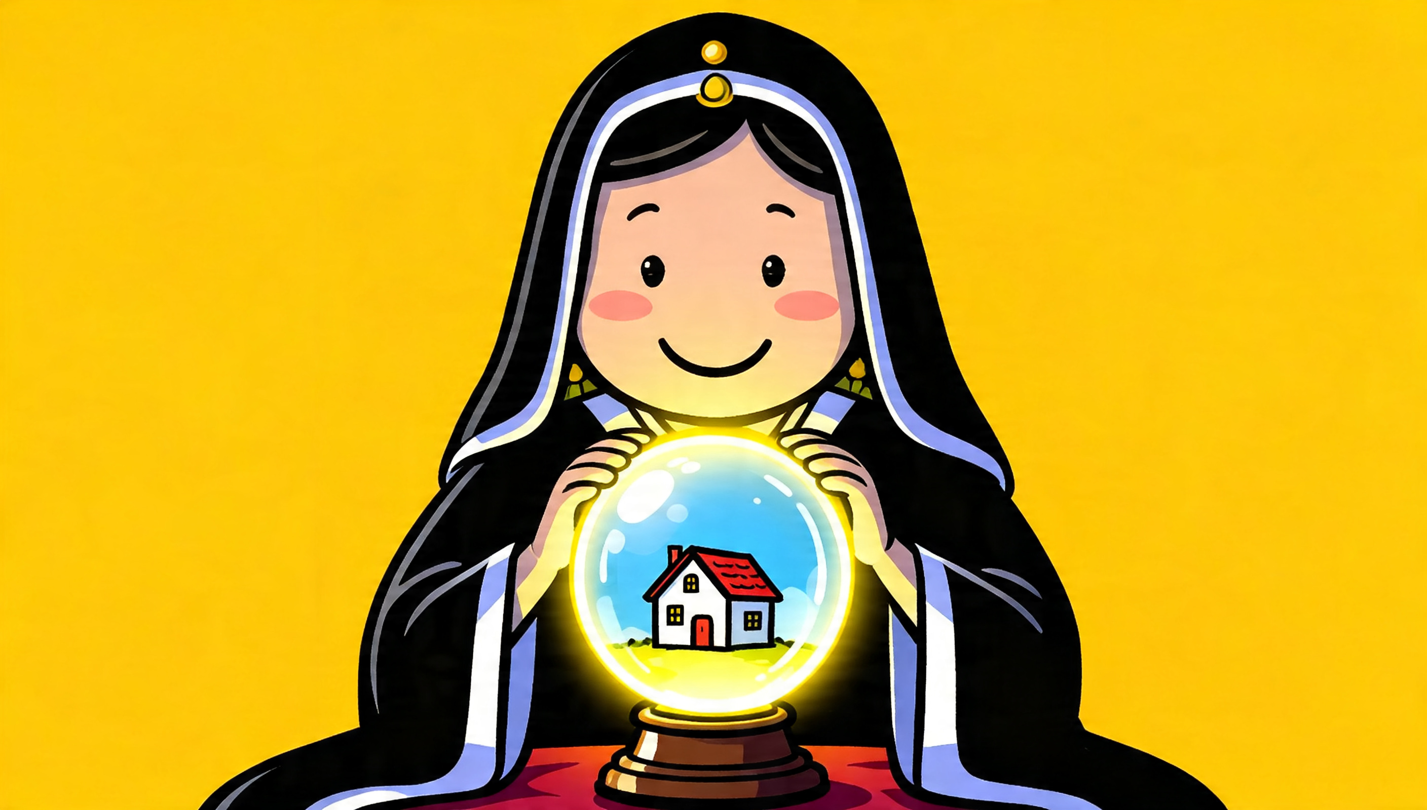 fortune teller looking into a crystal ball